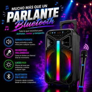 Parlante KARAOKE LUCES RGB 8 pulgadas